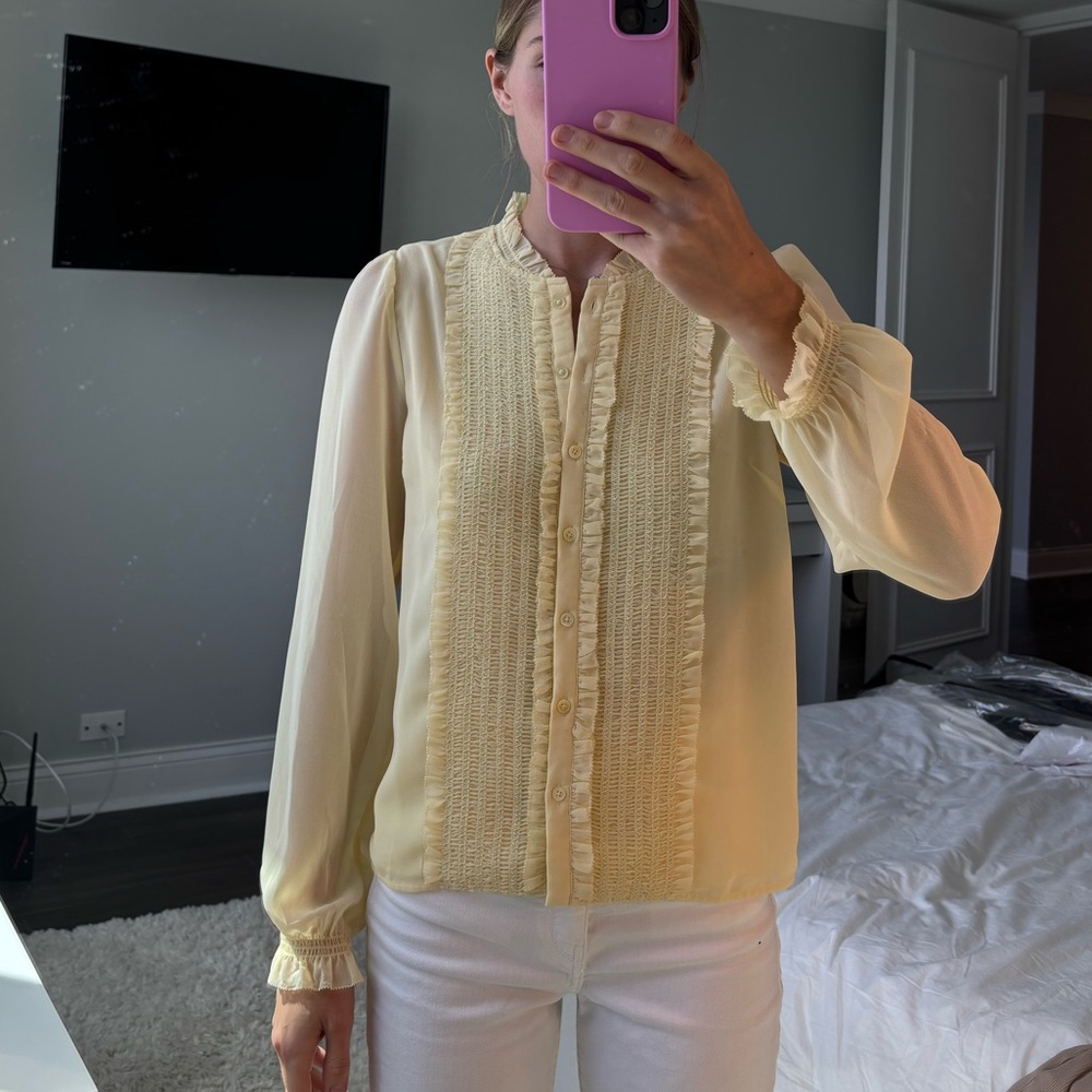 Wilfred Light Yellow Long Sleeve Blouse
